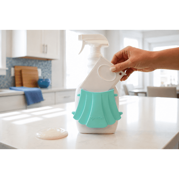 Gunk Gal Wrap Around Spray Bottle Scraper – Multi-Purpose Cleaning Tool for Sticky Residue, Soap Scum, Grime & Everyday Messes – Teal