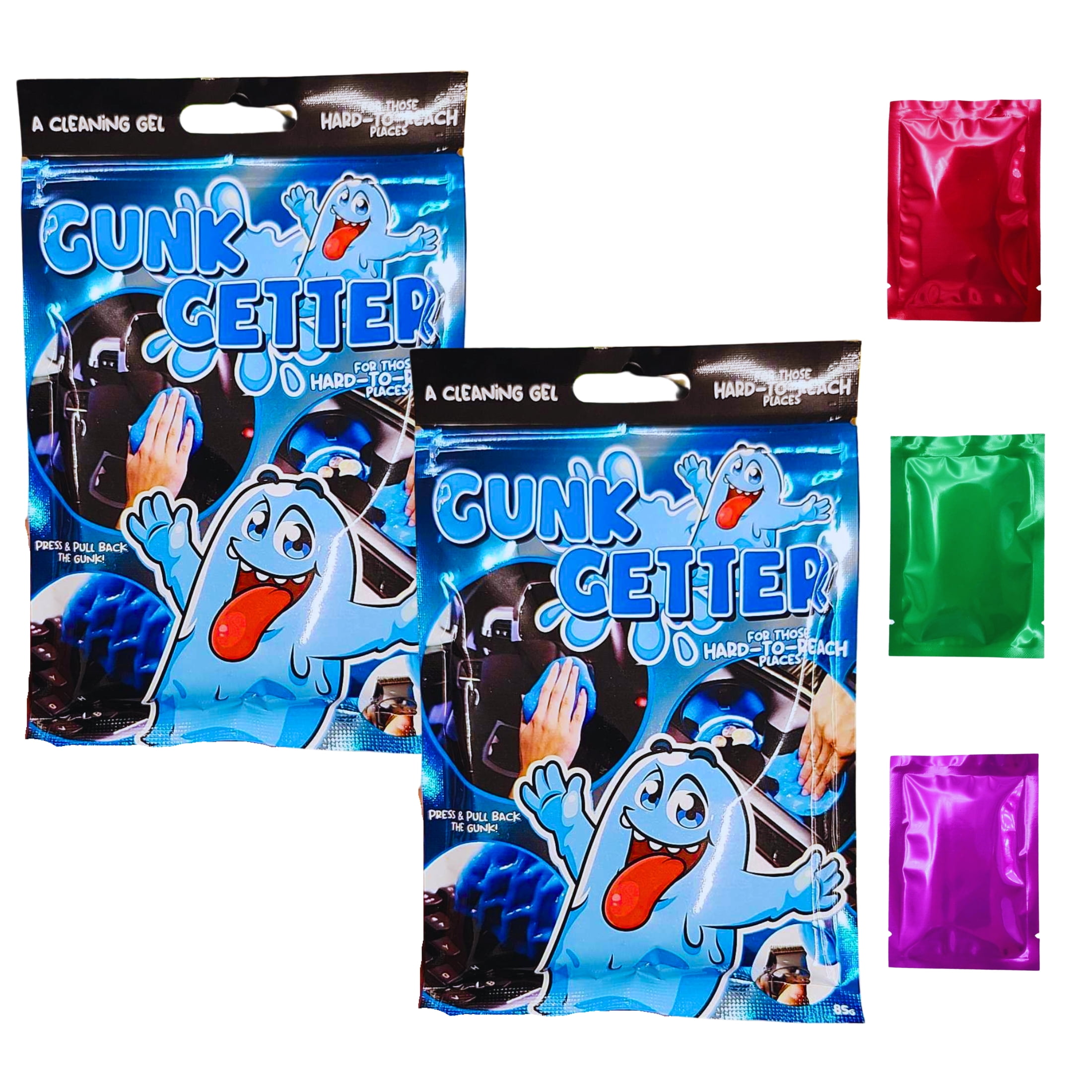 Gunk Getter, 3oz Resealable Bag (2Packs) Cleaning Gel for Those Hardto