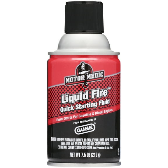 Gunk Motor Medic Liquid Fire Quick Starting Fluid 7.5 oz. Can