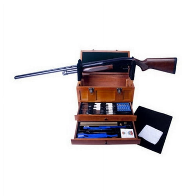 Gunmaster Wooden Toolbox with Universal Gun Cleaning Kit 