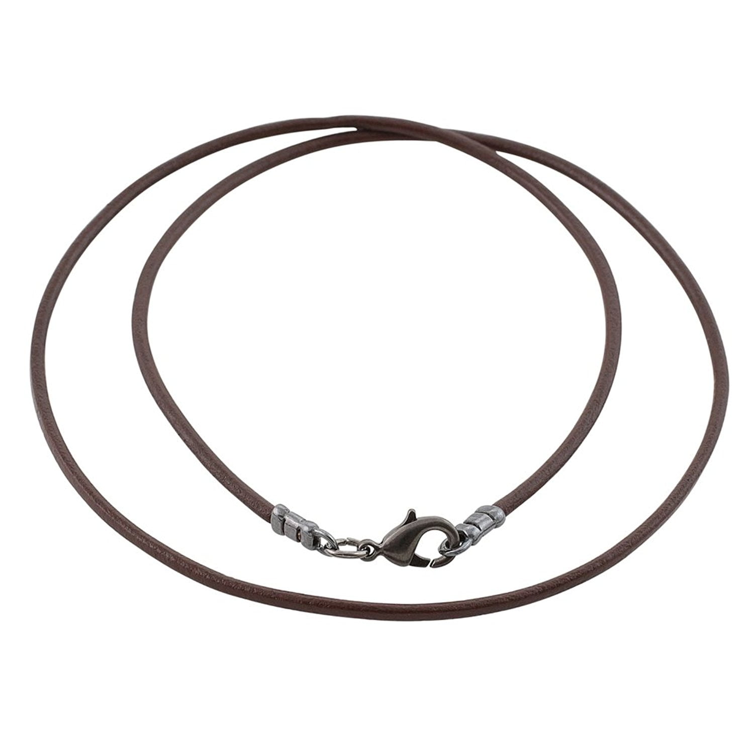 Gunmetal 1.8mm Fine Brown Leather Cord Necklace 