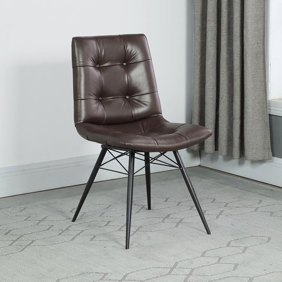 Gunmetal Angled Leg Side Chairs / Provide Stylish Dining Option