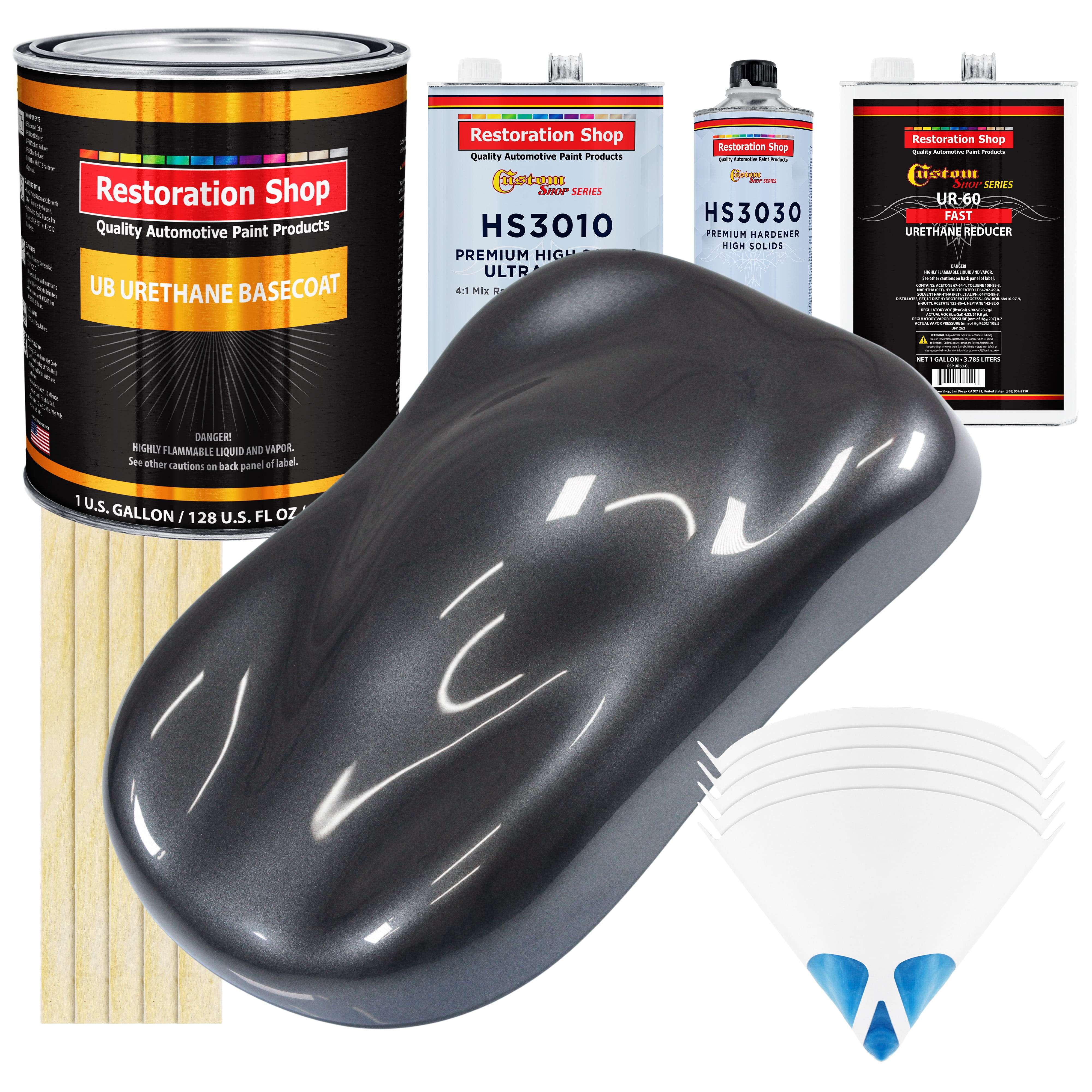Gunmetal Grey Metallic Gallon URETHANE BASECOAT CLEARCOAT Auto Paint FAST Kit