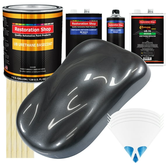 Gunmetal Grey Metallic Gallon URETHANE BASECOAT CLEARCOAT Car Auto Paint Kit