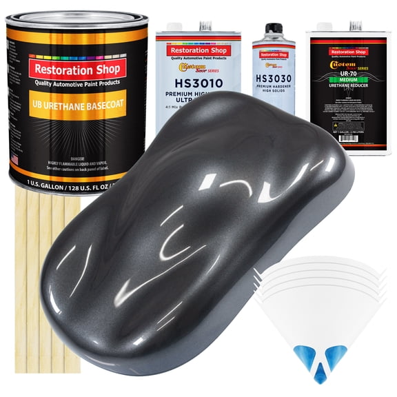 Gunmetal Grey Metallic Premium Gallon Kit URETHANE BASECOAT Car Auto Paint Kit