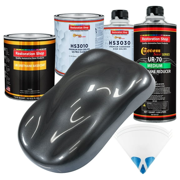 Gunmetal Grey Metallic Premium Quart URETHANE BASECOAT CLEARCOAT Auto Paint Kit