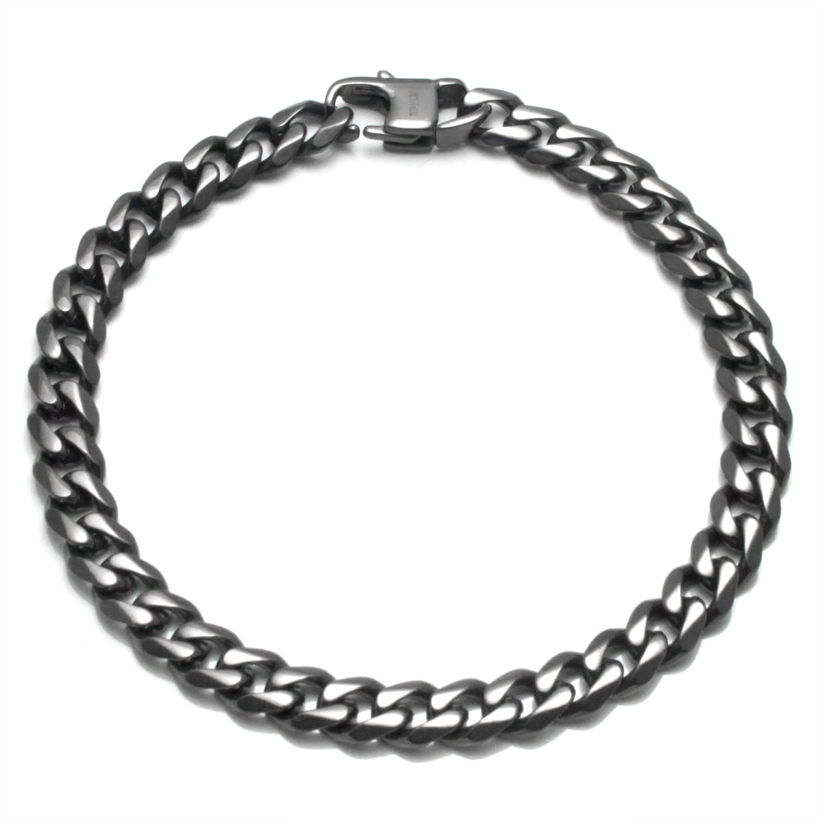 Gunmetal Grey Titanium 7MM Curb Link Bracelet 8"