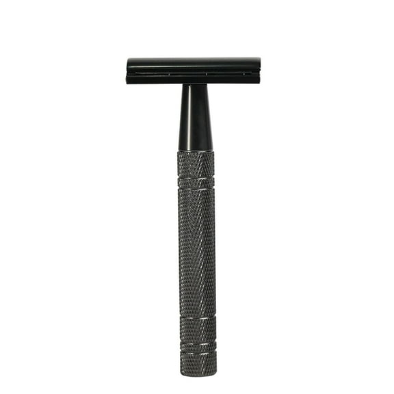 Waysh Classic Wet Shave 20 Blade Safety Razor Kit with Stand and 20 Blades, Gunmetal Grey
