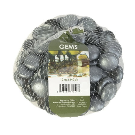 Gunmetal Matte Metal Glass Gems 12 oz