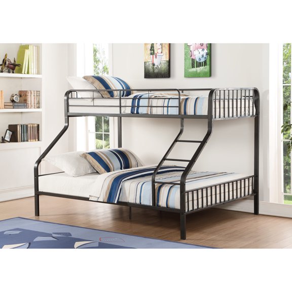 Gunmetal Metal, High Capacity | Twin XL/Queen Bunk Bed for Student Housing, 35" Rail Space