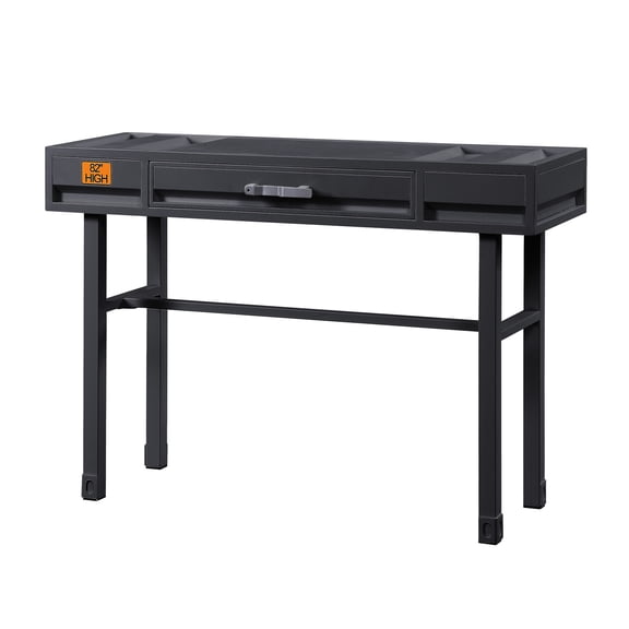 Gunmetal Office Work Desk With Drawer - Modern Design Writing Storage 1 Drawer, Use