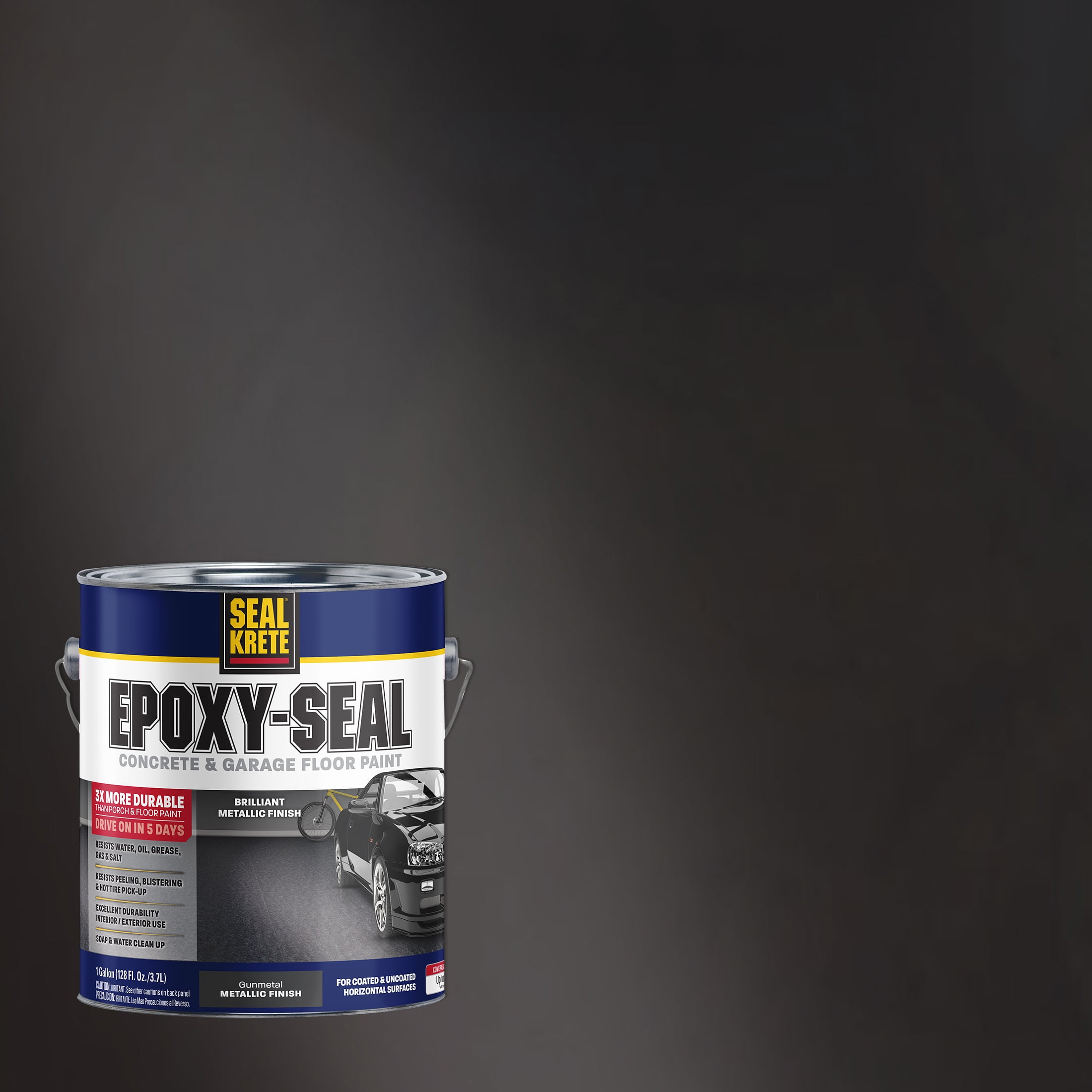 Gunmetal, Seal-Krete Epoxy-Seal Metallic Concrete and Garage Floor Paint-343815, Gallon