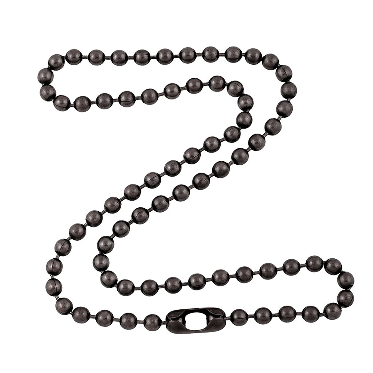 Gunmetal Steel Large Ball Chain Necklace with Extra Durable
