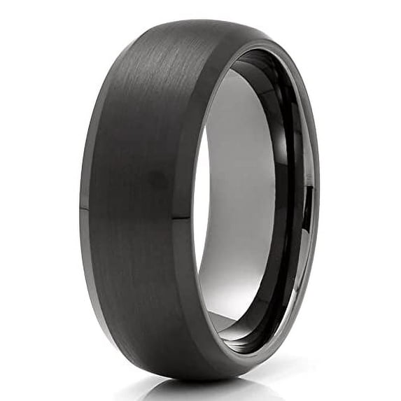Gunmetal Tungsten Wedding Ring,8mm Wedding Ring,Black Tungsten Wedding Band,Anniversary Ring,Tungsten Wedding Band,Engagement Ring,Man & Women, 9