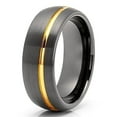 thumbnail image 1 of Gunmetal Tungsten Wedding Ring,Yellow Gold Tungsten Ring,Gunmetal Wedding Band,Tungsten Carbide Ring,Engagement Ring, 1 of 3