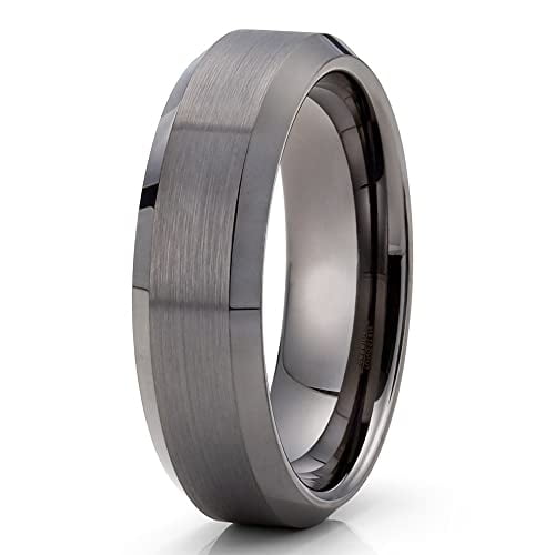 Gunmetal Tungsten Wedding Ring,Gunmetal Wedding Ring,Anniversary Ring,6mm Tungsten Ring,Comfort Fit