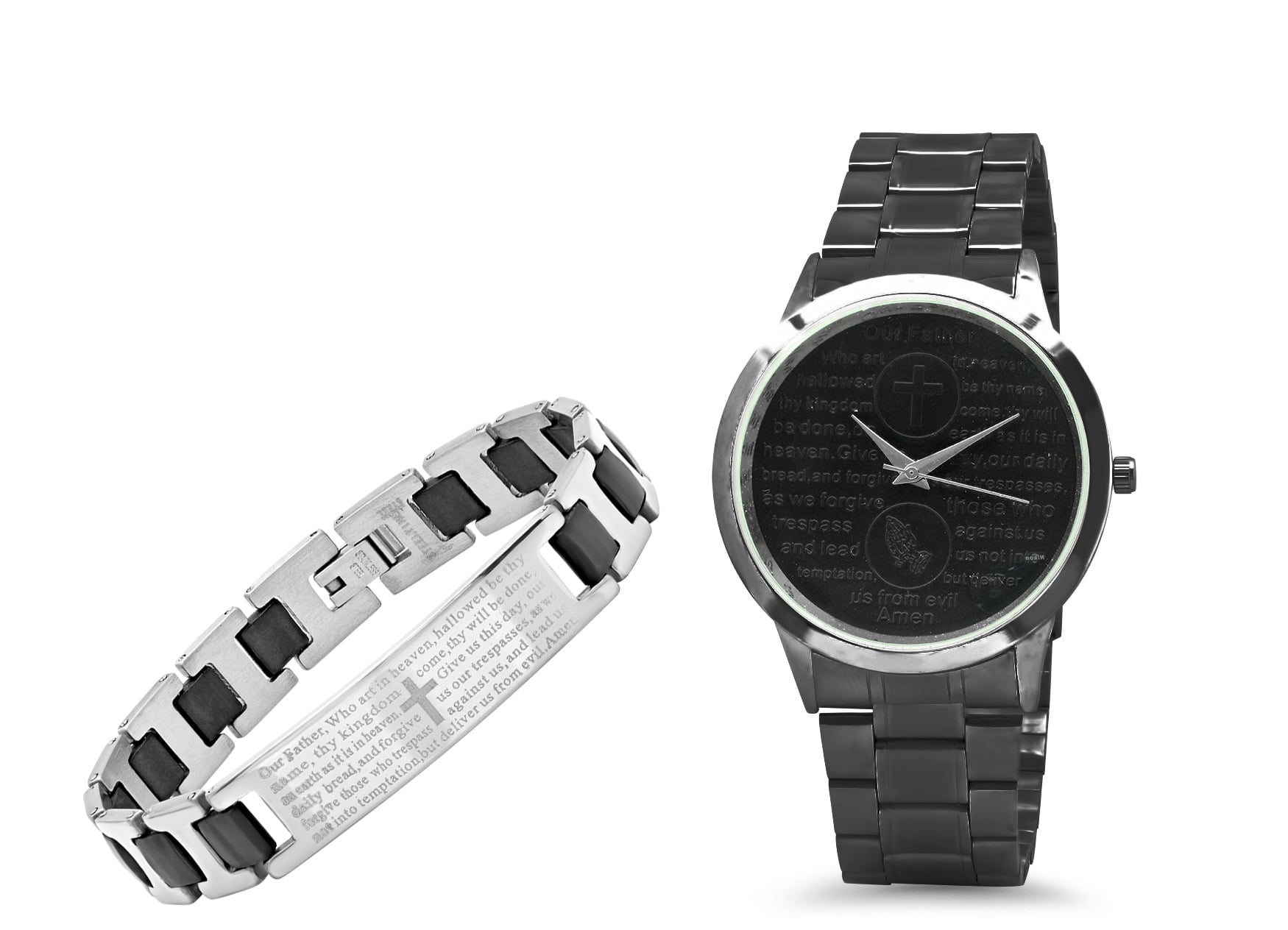 Gunmetal Watch/ Bracelet Set