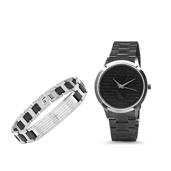 Gunmetal Watch/ Bracelet Set