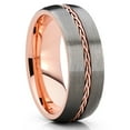 thumbnail image 1 of Gunmetal Wedding Ring,Rose Gold Wedding Ring,8mm Tungsten Ring,Anniversary Ring,Engagement Ring, 1 of 4