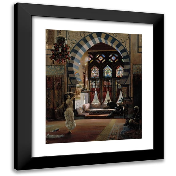 Gunnar Berndtson 12x14 Black Modern Framed Museum Art Print Titled - Almee, an Egyptian Dancer (1883)
