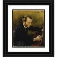 thumbnail image 1 of Gunnar Berndtson 20x23 Black Ornate Framed Double Matted Museum Art Print Titled: Portrait of Eero Jarnefelt the Painter (1892), 1 of 5