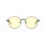 Gunnar Ellipse Onyx Frame Round Blue Light Blocking Focus Amber Lens Eyewear