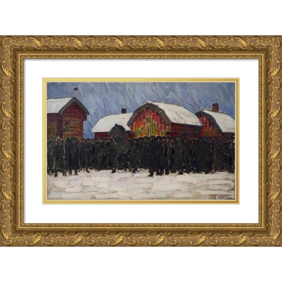 Gunnar Hallström 24x16 Gold Ornate Framed and Double Matted Museum Art Print Titled - Horse-Sale (1916)