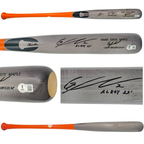 Gunnar Henderson Autographed Gray Chandler Player Model Baseball Bat Baltimore Orioles "AL ROY 23" Beckett BAS Witness 225829