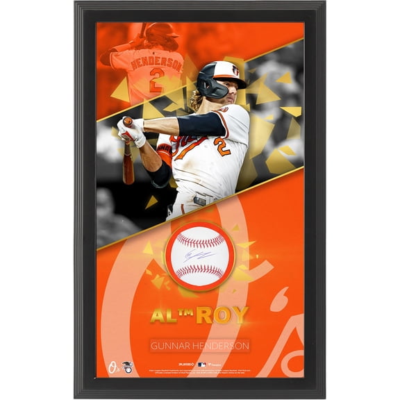 Gunnar Henderson Baltimore Orioles 2023 AL Rookie of the Year Autographed Framed Baseball Shadowbox - Fanatics Authentic Certified