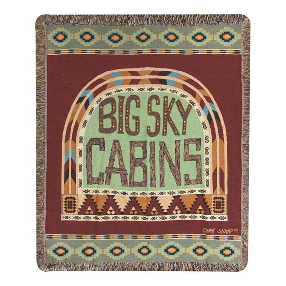 Gunnison Lodge Cotton Yarn Tapestry Throw with Multi Finish ATGNSN