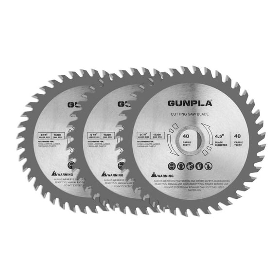 Gunpla 3 Pieces 4-1/2 inch (115mm) Circular Saw Blade Alloy Steel Tooth Wood Cutting Disc for Woodworking Wood Cutting with 7/8 inch Arbor 22.23mm