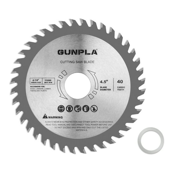 Gunpla 4-1/2 inch (115mm) Circular Saw Blade Alloy Steel Tooth Wood Cutting Disc for Woodworking Wood Cutting with 7/8 inch Arbor 22.23mm