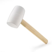 Gunpla 8 oz Rubber Mallet Anti-Slip Wooden Handle White Rubber Double Head Soft Rubber Hammer for Camping, Tile Setting and DIY