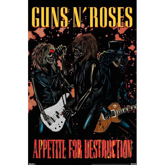 Guns N' Roses - Appetite For Destruction Skeletons Wall Poster, 14.725" x 22.375"