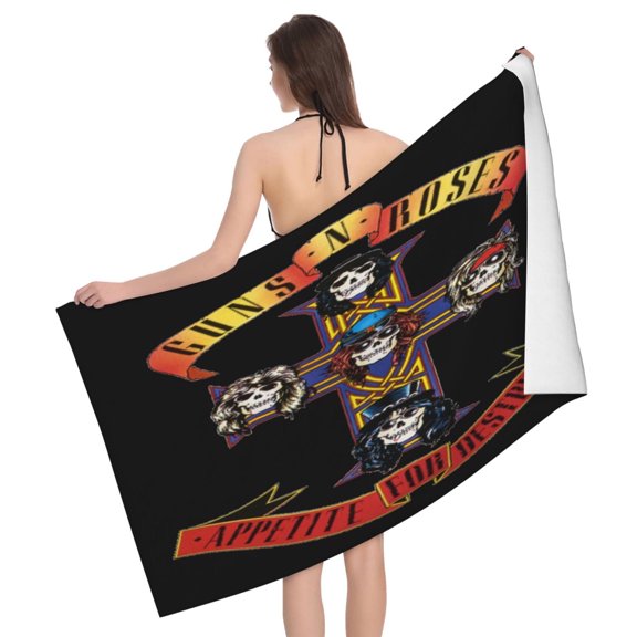 Guns N' Roses Bath Towel Washcloths Beach Towel Quick Dry Towel Microfiber Absorbent Bath Towel 32x52 In