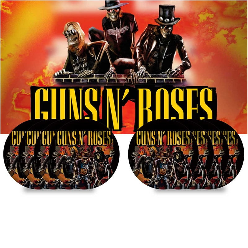 Guns N Roses Birthday Supplies Plates Decorations Decor Backdrop Banner ...