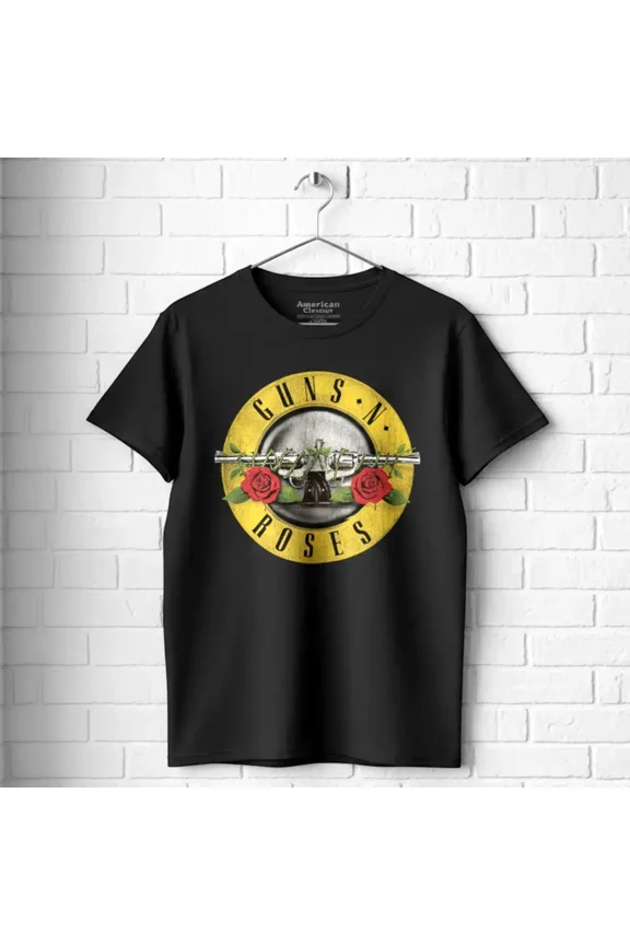 Guns N Roses Band Logo Men's T Shirt (Black, AdultL)