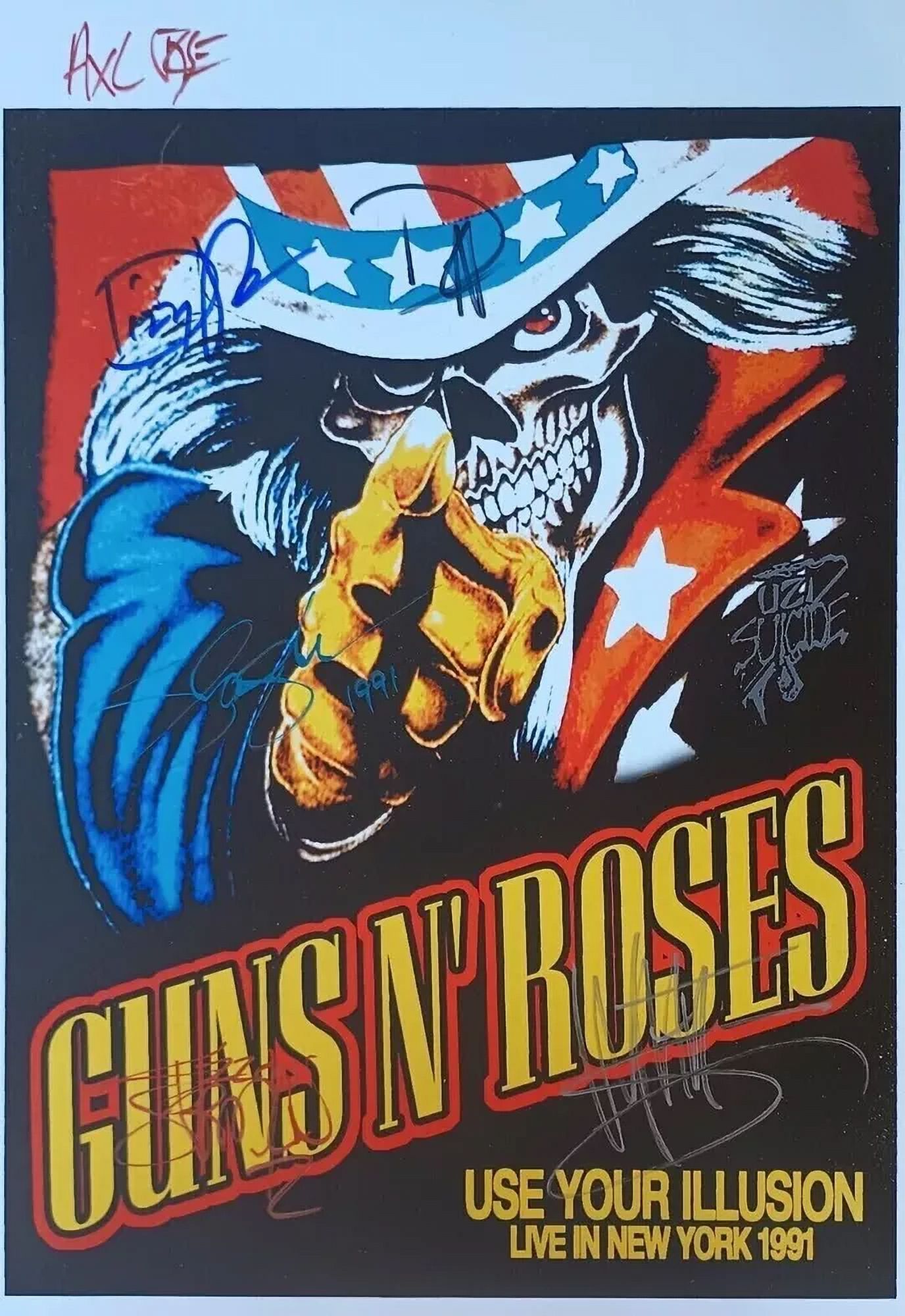 Guns N Roses Concert Poster 1991 SLASH AXL ROSE DIZZY in Reproduction ...