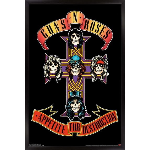 Guns N' Roses - Cross Wall Poster, 14.725" x 22.375", Framed