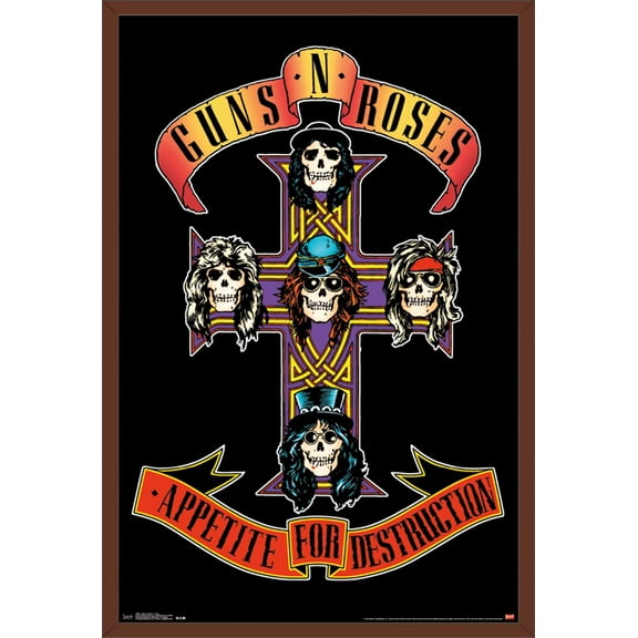 Guns N' Roses - Cross Wall Poster, 22.375" x 34", Framed