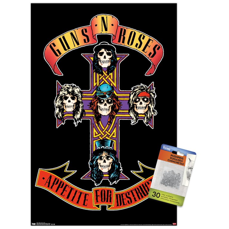 Guns N' Roses - Cross Wall Poster with Push Pins, 14.725