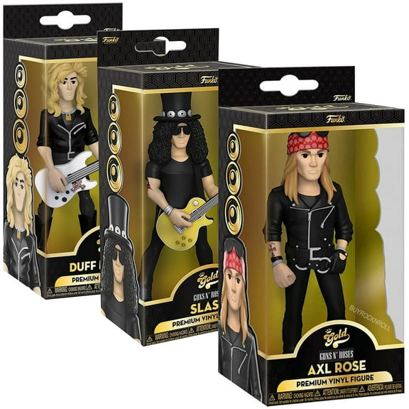 Guns N Roses Handpicked 2022 Funko Gold Vinyl Axl Slash & Duff 5" Figure