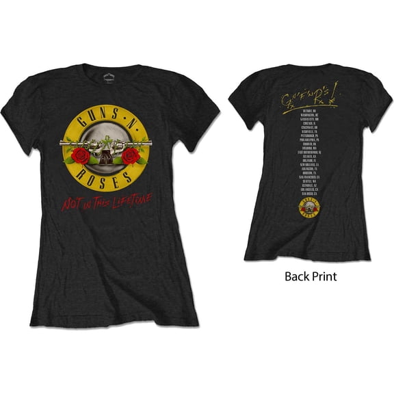 Guns N' Roses Ladies T-Shirt: Not In This Lifetime Tour (Back Print) (Large)