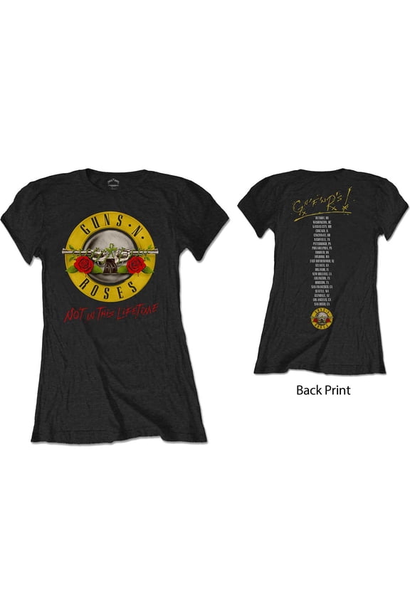 Guns N' Roses Ladies T-Shirt: Not In This Lifetime Tour (Back Print) (XX-Large)