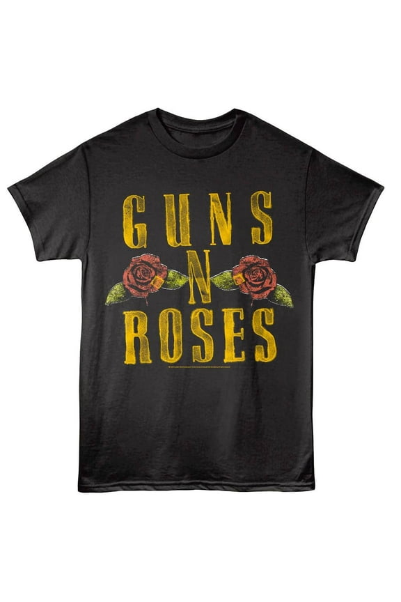 Guns N Roses Vintage Roses Men's T Shirt (Black, Adult4XL)