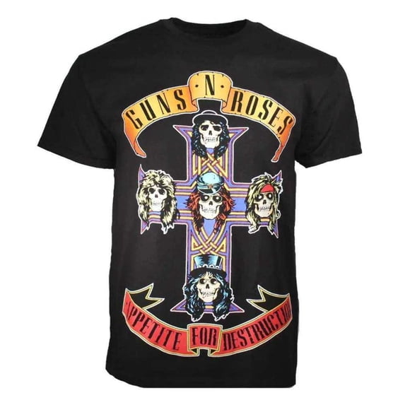 Guns N Roses Men's AFD Cross T-shirt X-Large Black