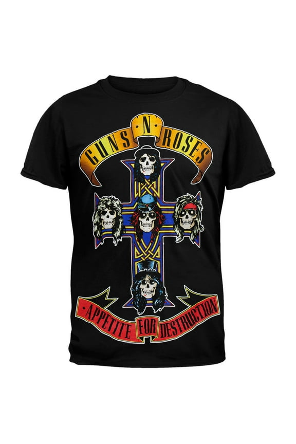 Guns N Roses Men's AFD Cross T-shirt XX-Large Black