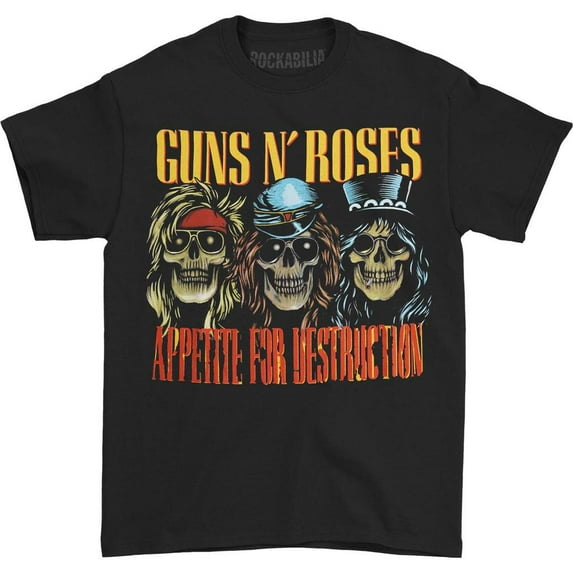 Guns N Roses Men's AFD Skulls Short Sleeve T Shirt
