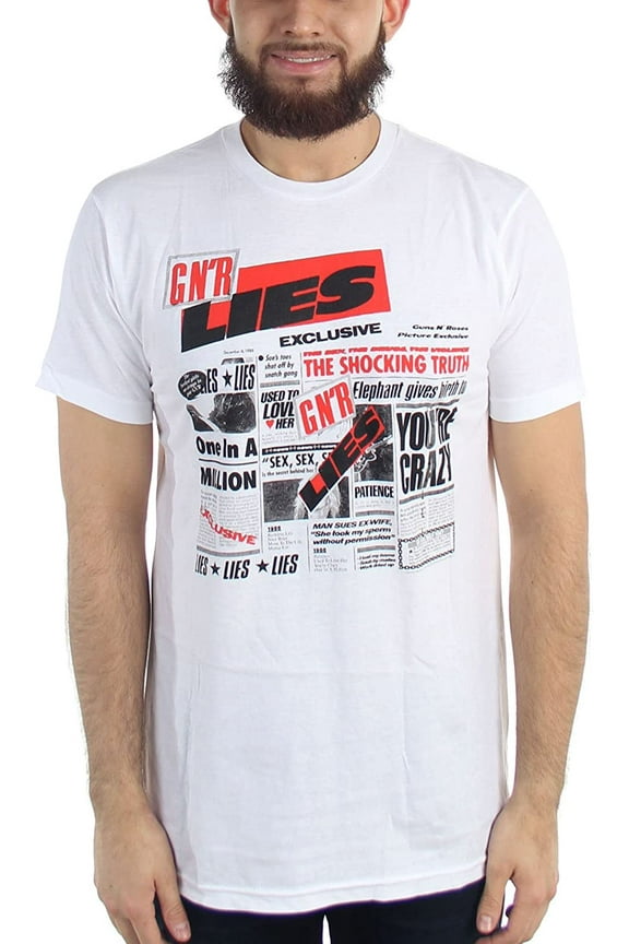Guns N Roses Men's Lies T-shirt Large White