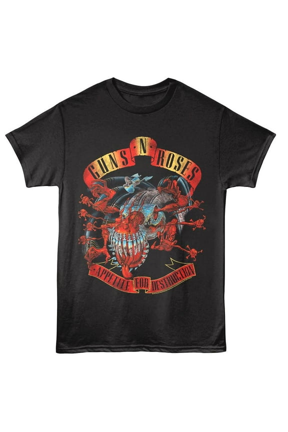Guns N Roses Appetite Uncensored Men's T Shirt (Black, Adult6XL)